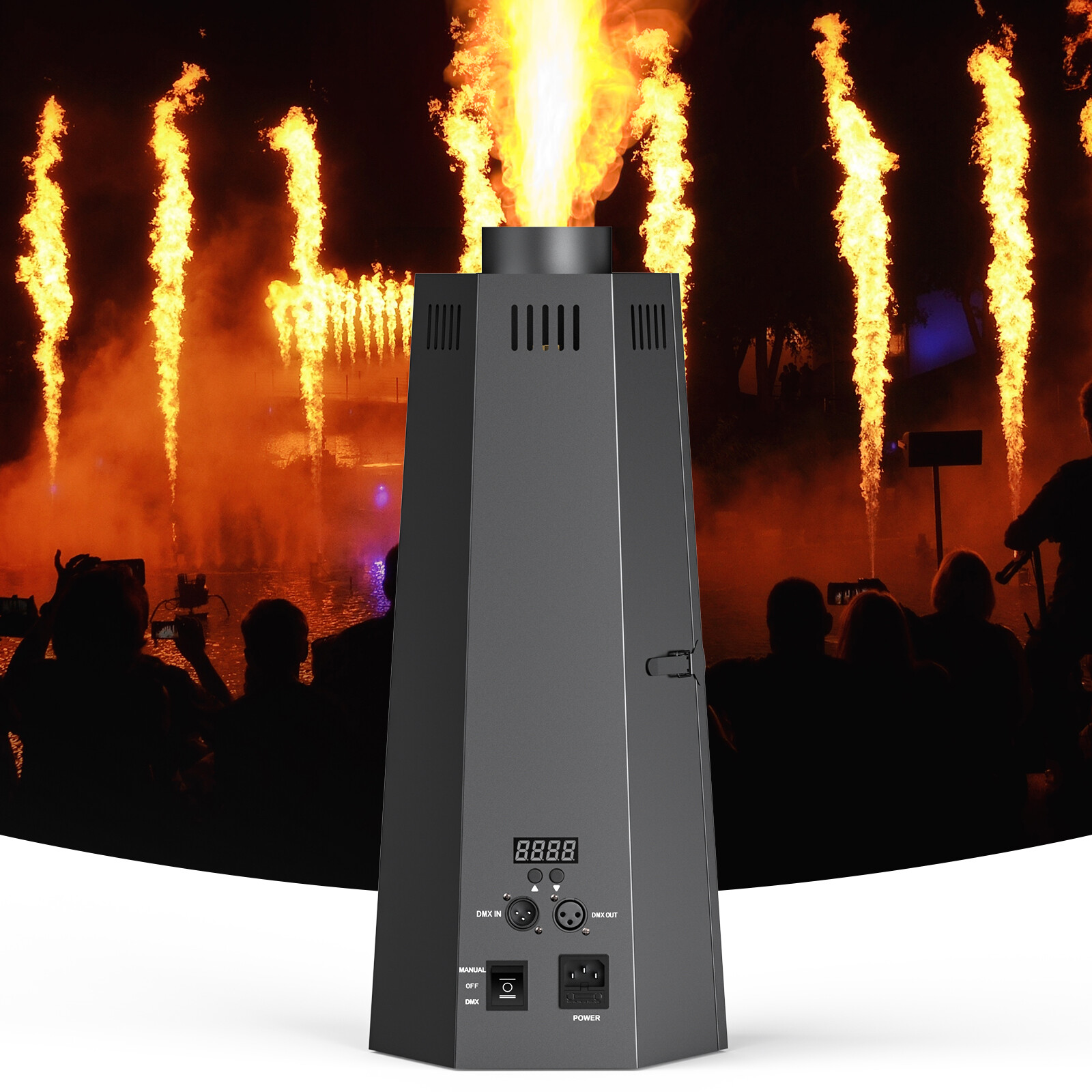 200W Flame Machine DMX DJ Stage Fire Thrower Effect Projector Celebrations Show