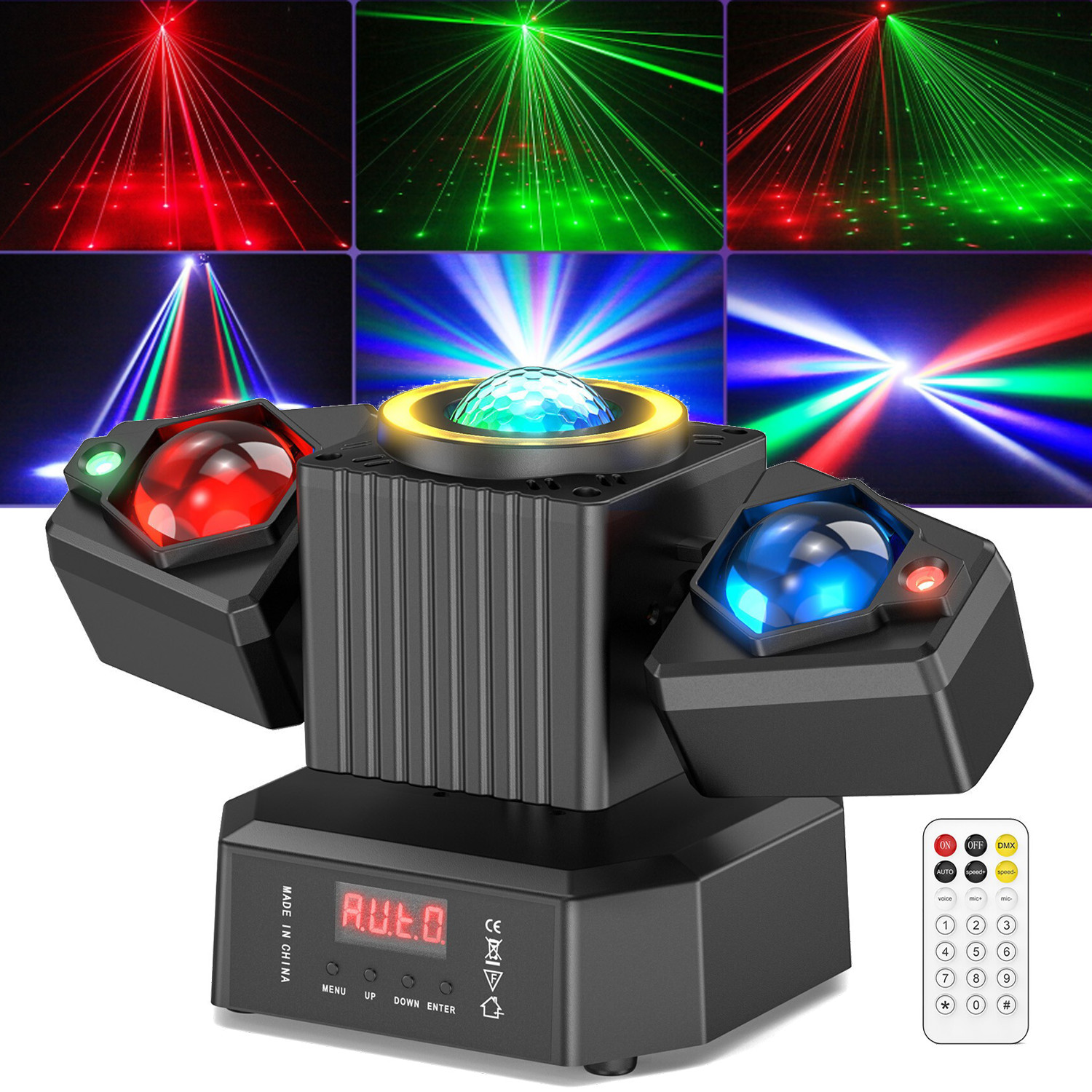 Laser RGBW LED Moving Head Light Disco Stage Lighting Beam DMX512 Party DJ Disco