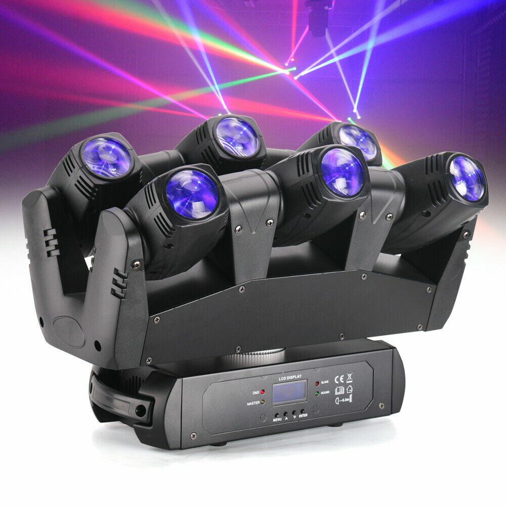 6 Eye LED RGB DMX Moving Head Stage Light Beam Laser Bar Disco Party DJ Lighting