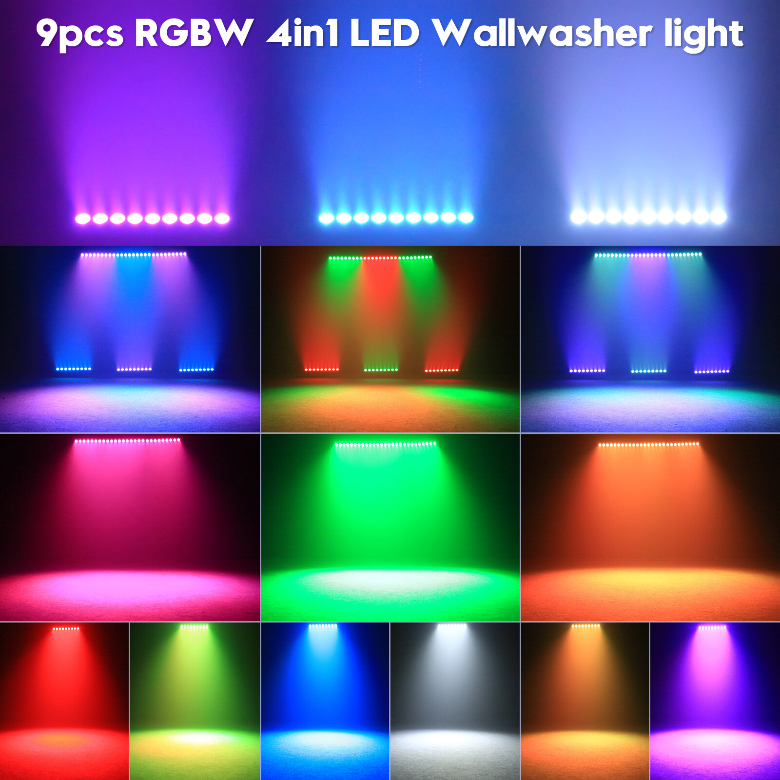 Mini LED RGBW Wall Wash Bar Light DMX DJ Party Disco Stage Show Display w/Remote