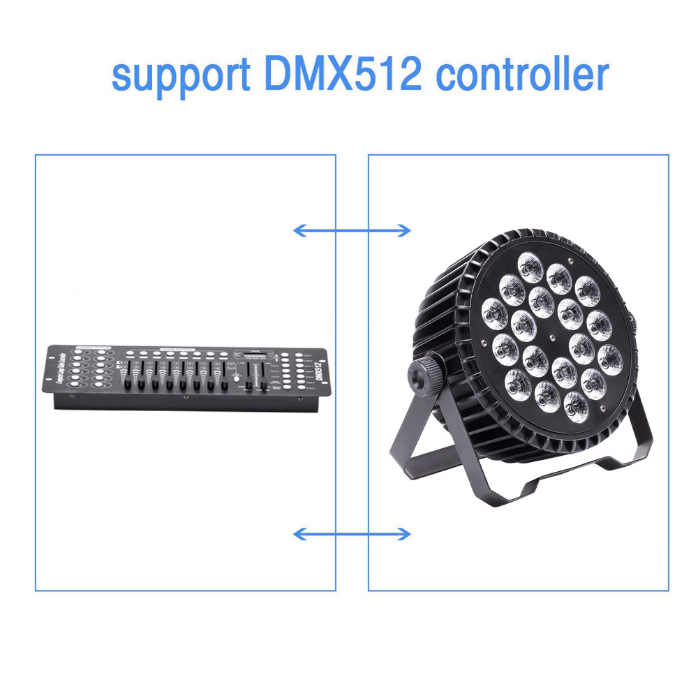 2PCS U`King 200W DMX RGBW 18 LED Par Stage Lights DJ Party Disco Show Lighting
