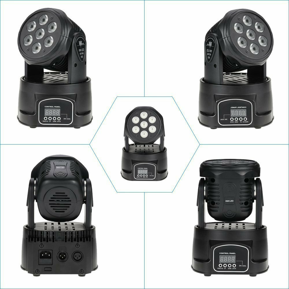 8PCS 105W 7 LED RGBW Stage Lighting Moving Light Beam DMX Party Disco DJ Lights