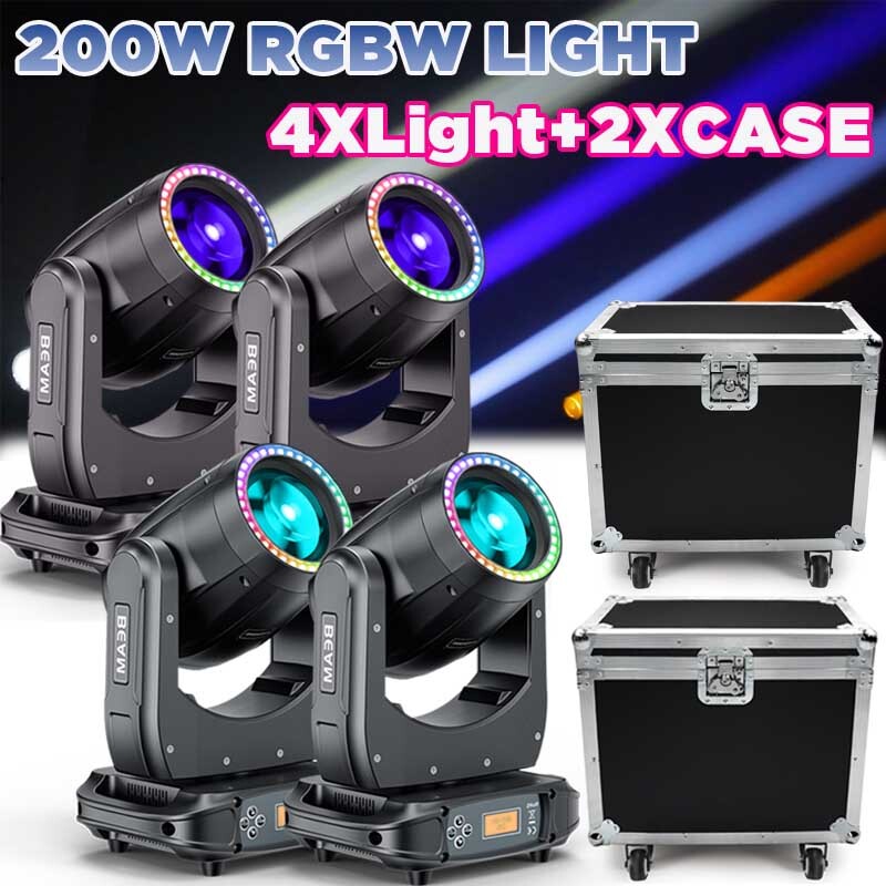 200W LED Beam Moving Head 8 Prism Gobo DMX Stage Light Show Concert Flight case