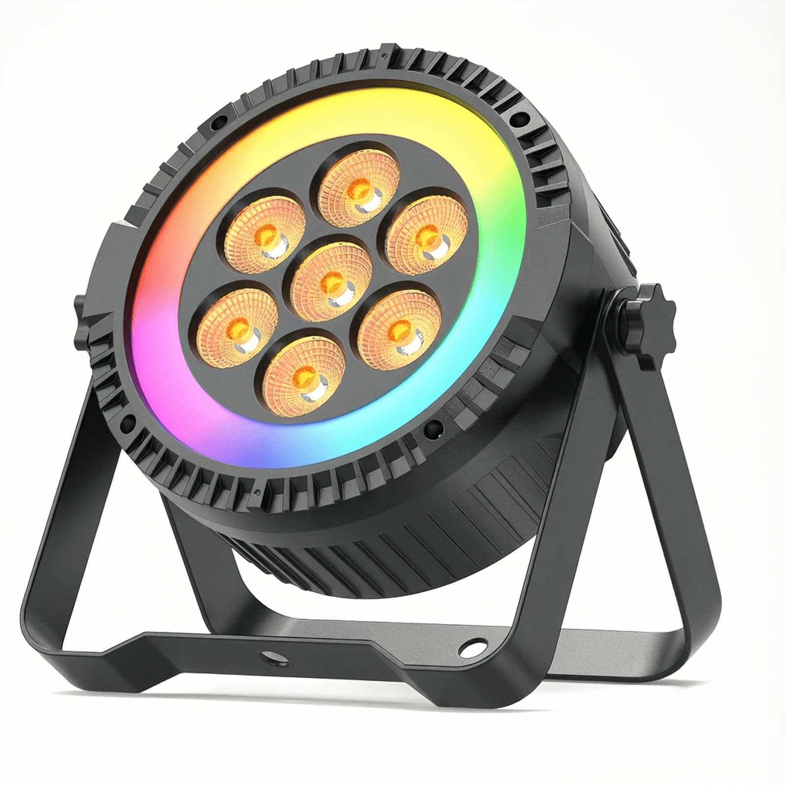 7+48 LED Par Light RGBW Ring Strip DMX Sound Stage DJ Party Bar KTV Light