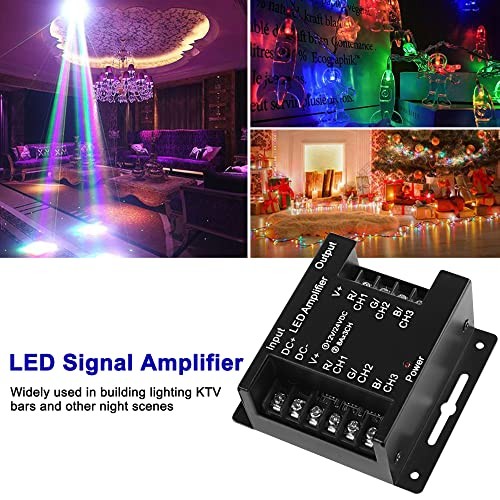 RGB LED Amplifier 3-Channel Signal Repeater DC 12V-24V 8A/CH Dimmer Power
