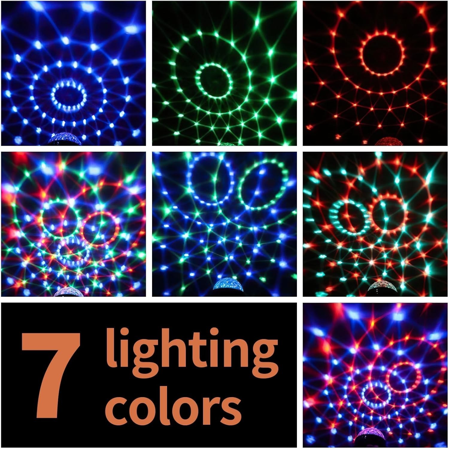 Vibrant Multi-Color Disco Ball Light – Sound Activated Party Strobe with Remote