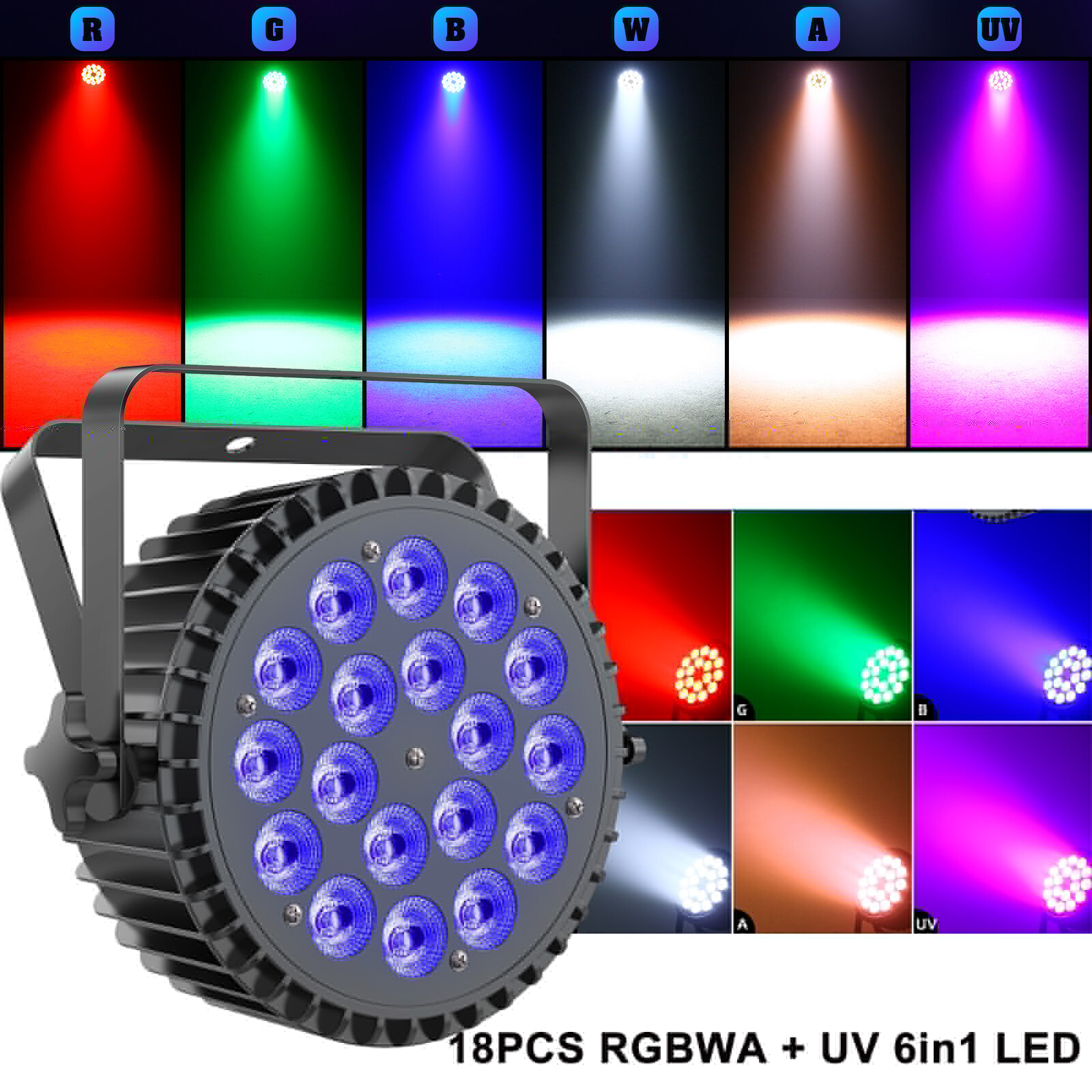 270W Par Light RGBW +UV LED DMX512 Beam Wash Stage Lights DJ Party Show Lighting