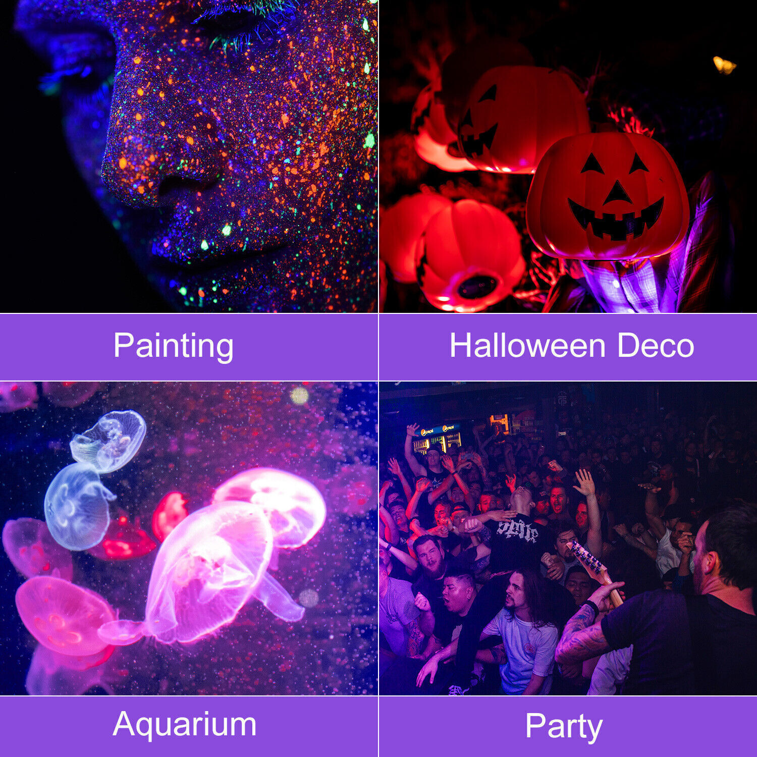 150Watt LED UV Black Light Halloween Decor Lamp Glow In Dark Xmas Party Lighting