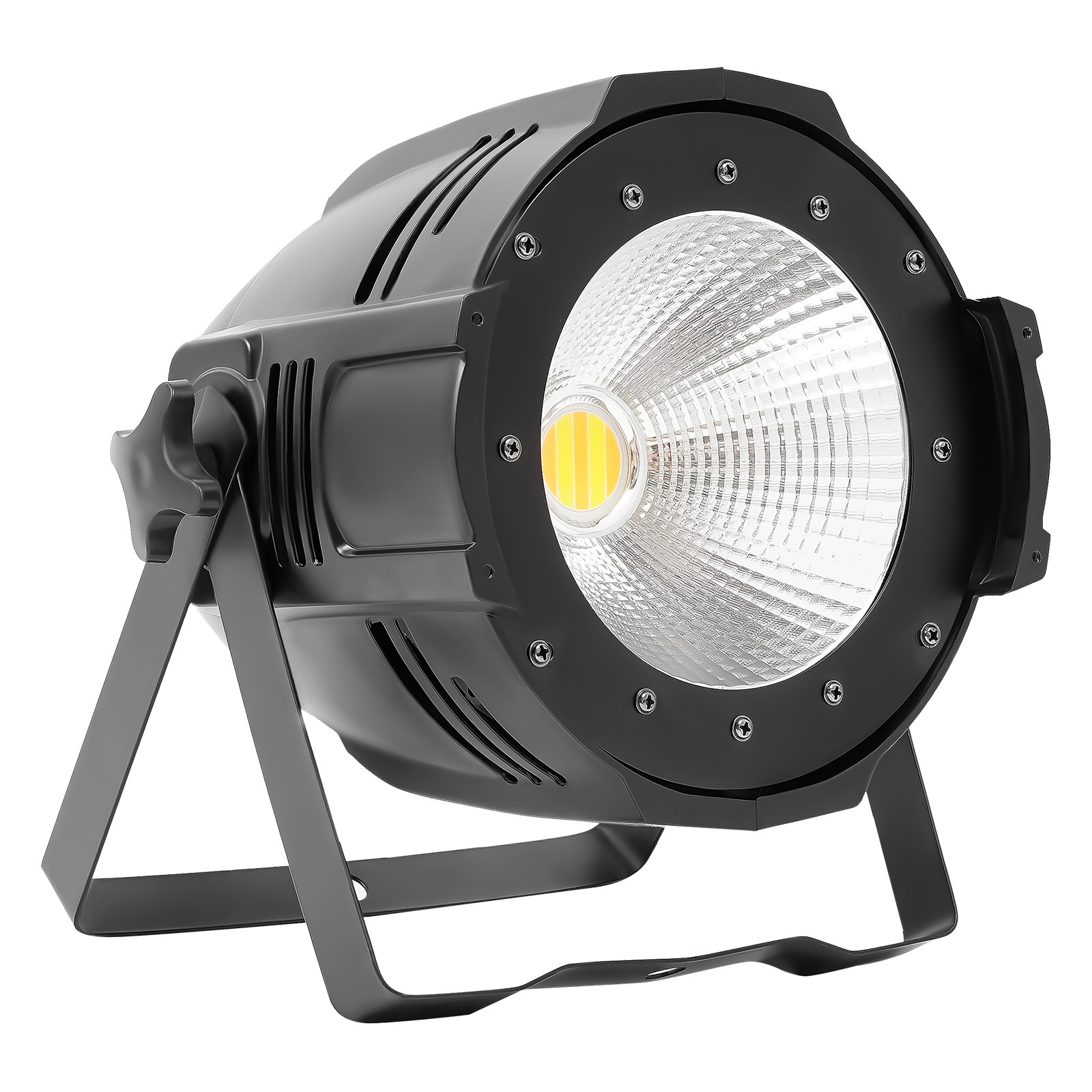 200W Stage Light with Barn Doors,COB LED Spotlights Warm & Cold White Par Light