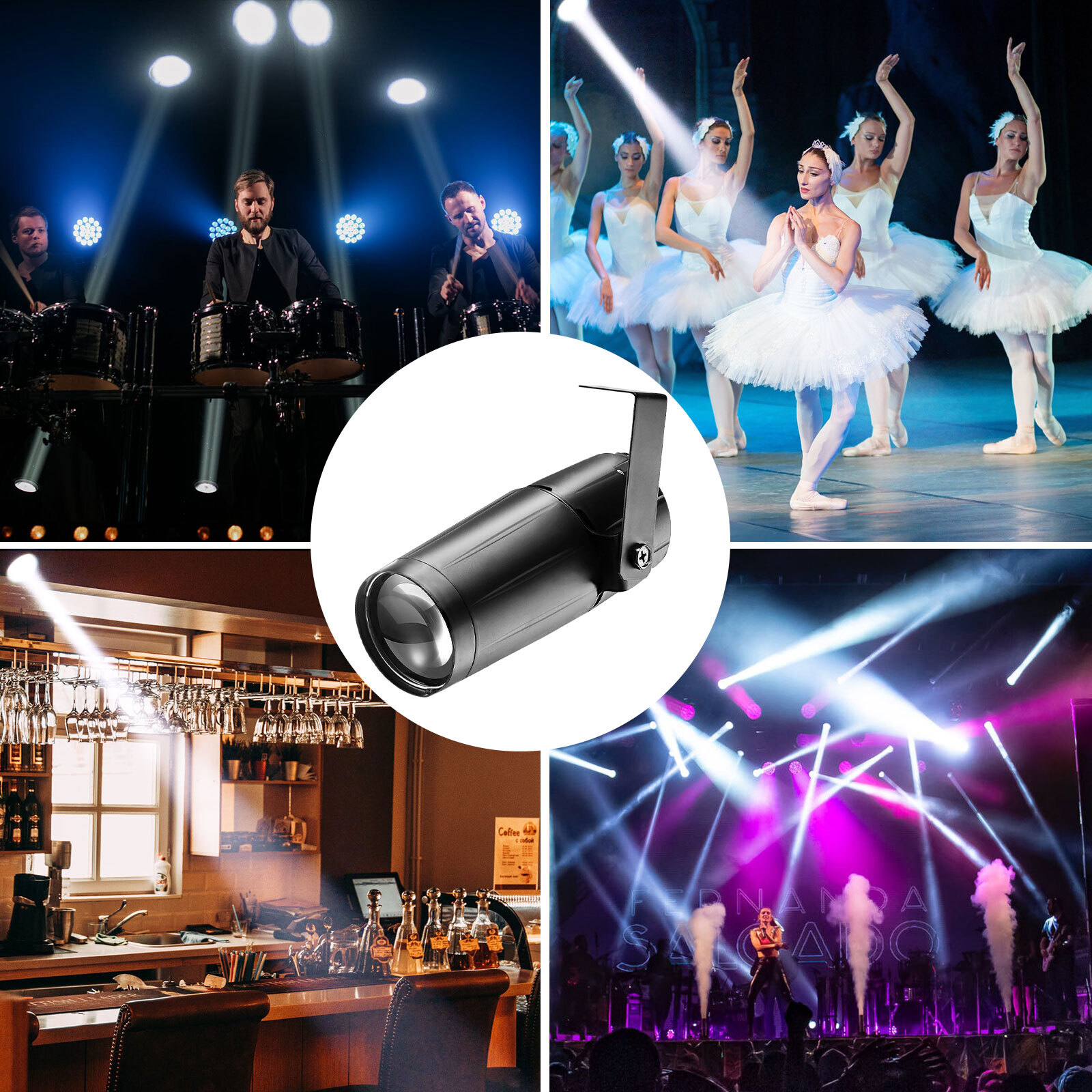 15W White LED Stage Light Spotlight Beam Pinspot Light KTV Disco Party Wedding