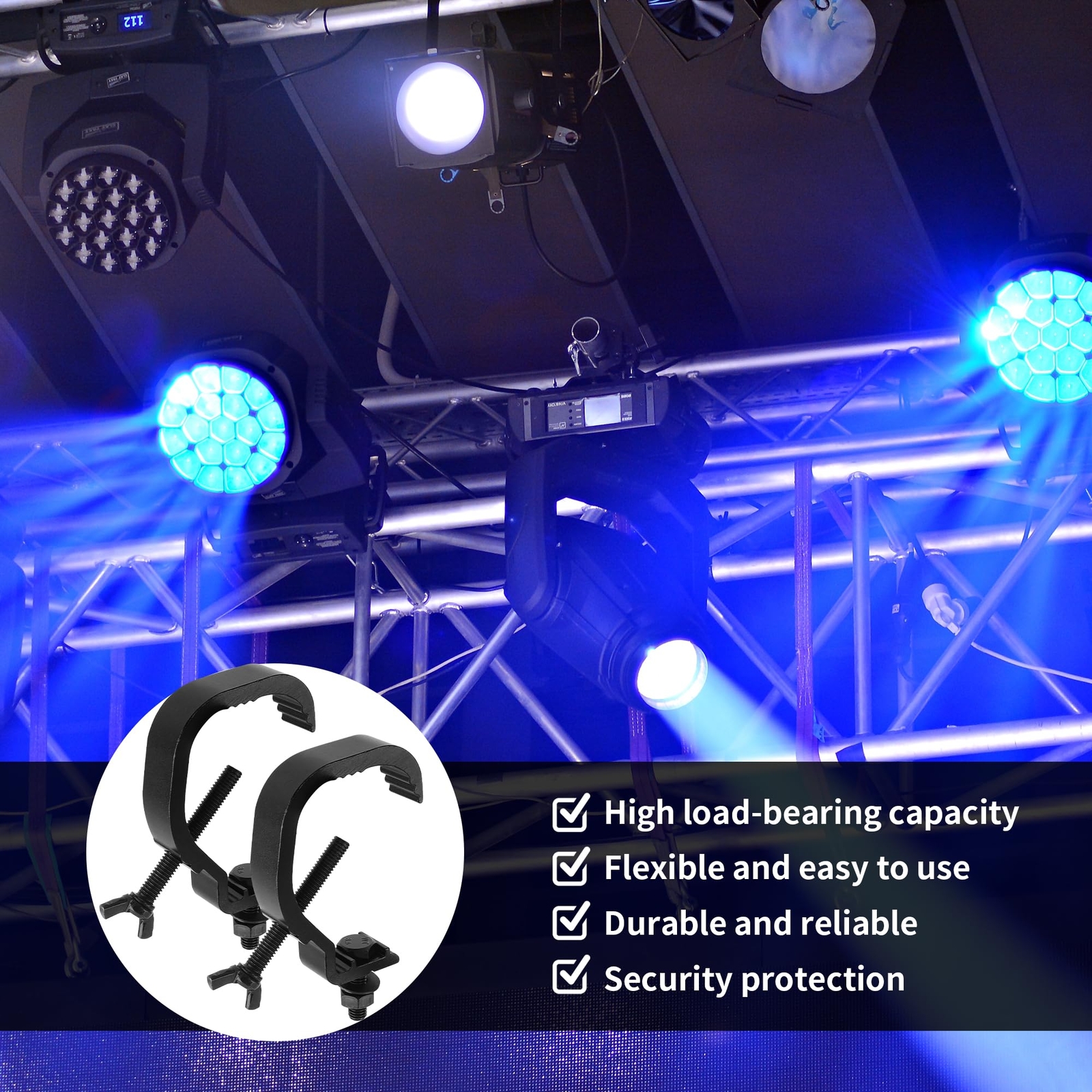10 Pack Heavy Duty Aluminum Alloy Stage Light Clamp Hook Truss C Clamp for DJ