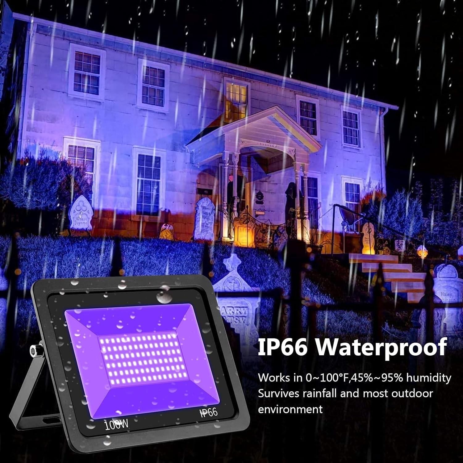 2PCS UV Black Light 100W Bar UV LED Stage Blacklight for Party DJ Club Halloween
