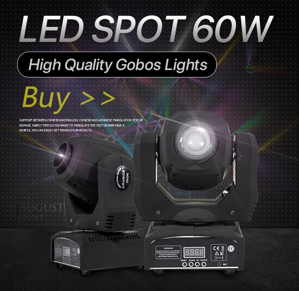 SHEHDS 60W LED Spot RGBW Moving Head Lighting Gobo Stage Light Party DJ Club KTV