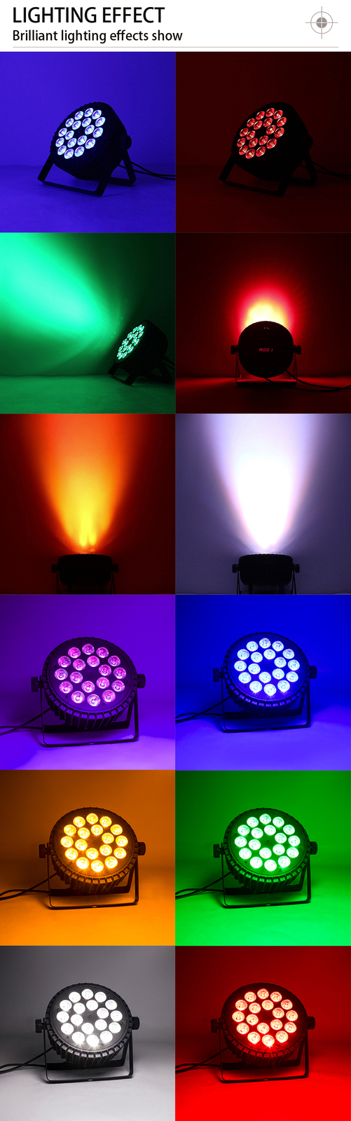 SHEHDS 18X18W Aluminum Alloy LED Flat Par RGBWAUV Stage Lights For DJ Disco Bar
