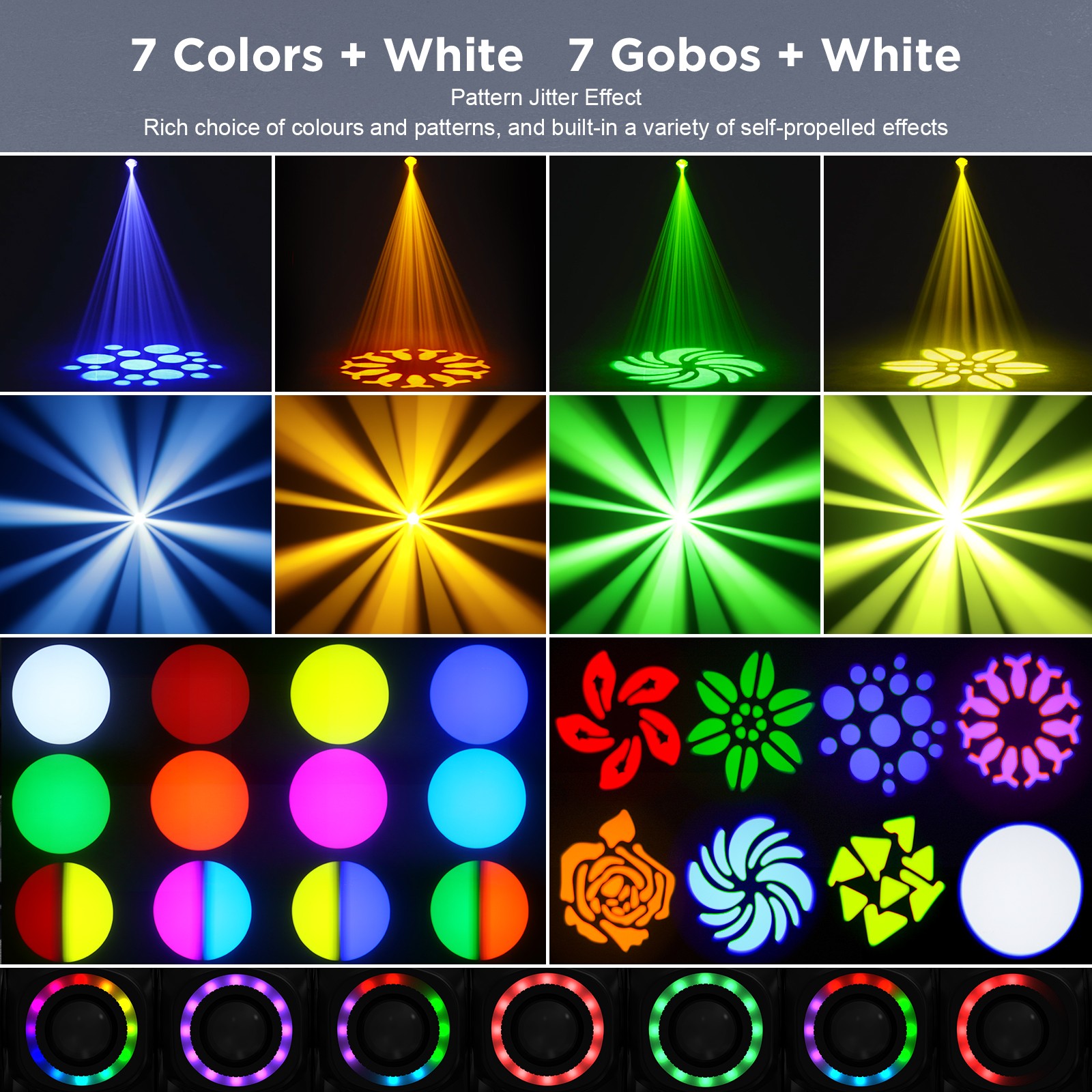 150W Moving Head Light LED RGB Gobo Beam Stage Spot Lighting DJ Disco Show DMX