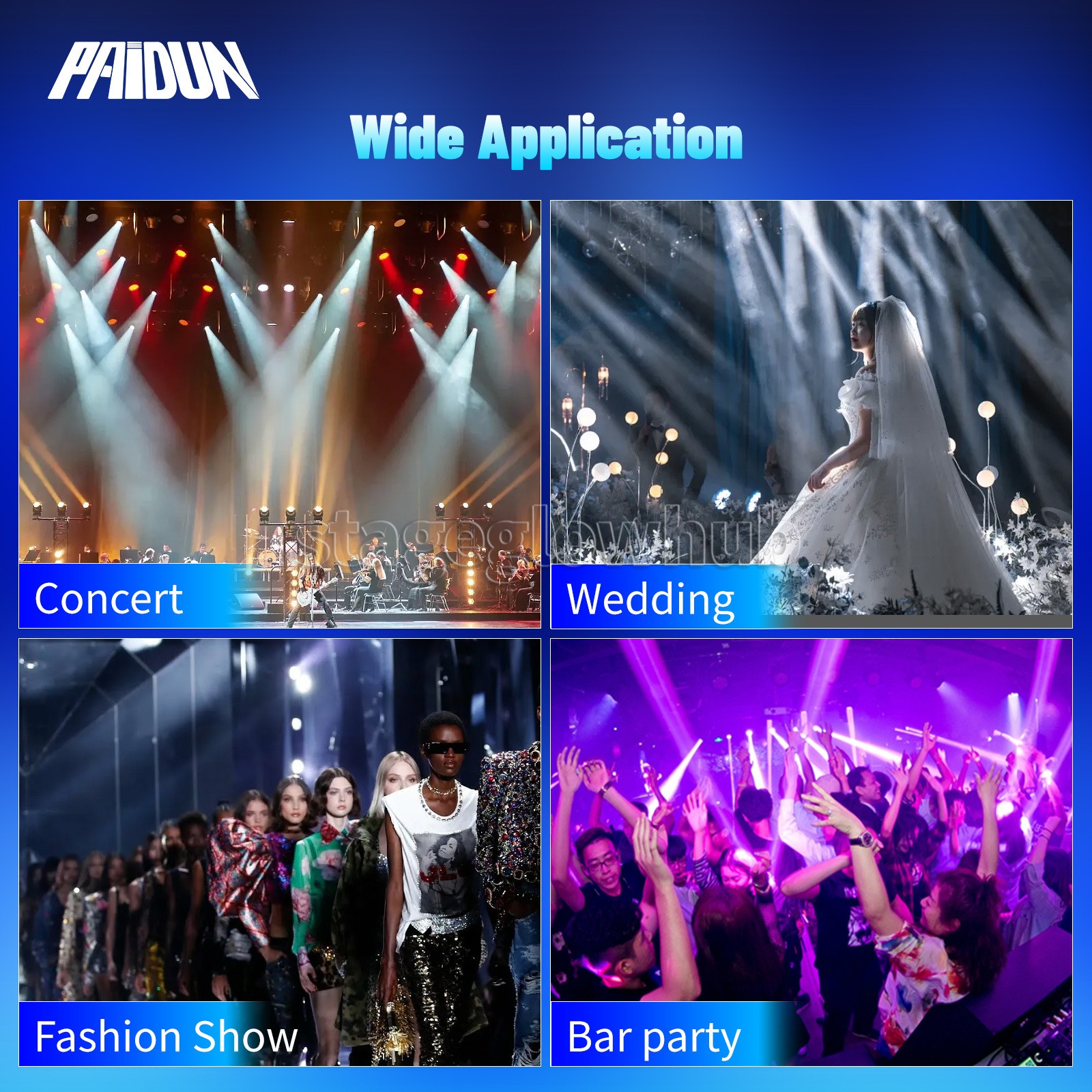 PAIDUN 380W 20R Beam Moving Head Light DMX Music Control DJ Disco Bar Event Show
