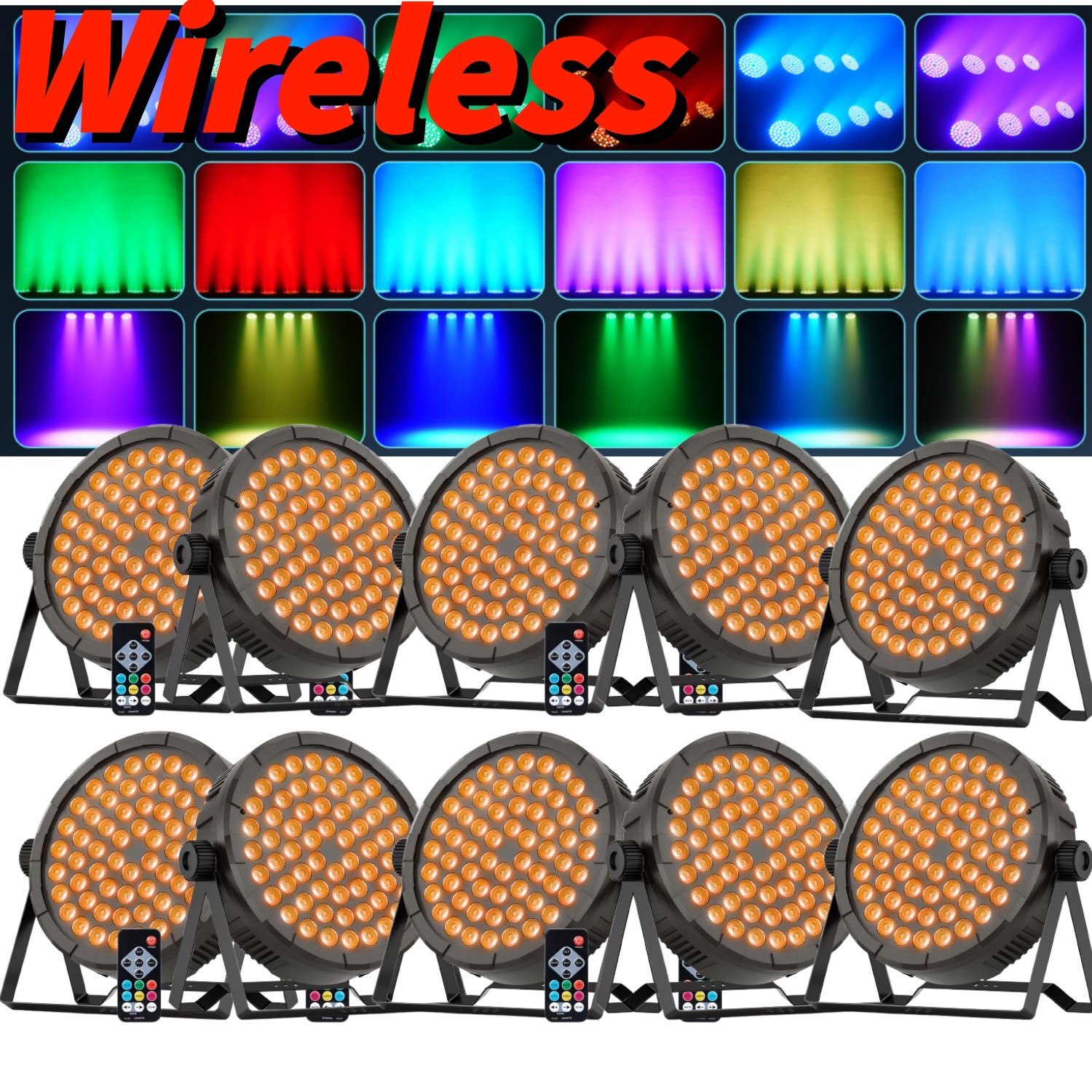 60RGB 180W LED Stage Par Light Rechargeable DMX DJ Disco Party Show 5000mAh