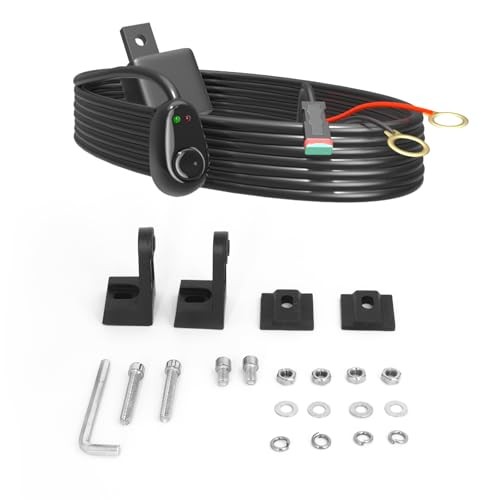 LED Light Bar Replacement Kit, 1PC 12V Wiring Harness Kit-2 Leads, Adjustable