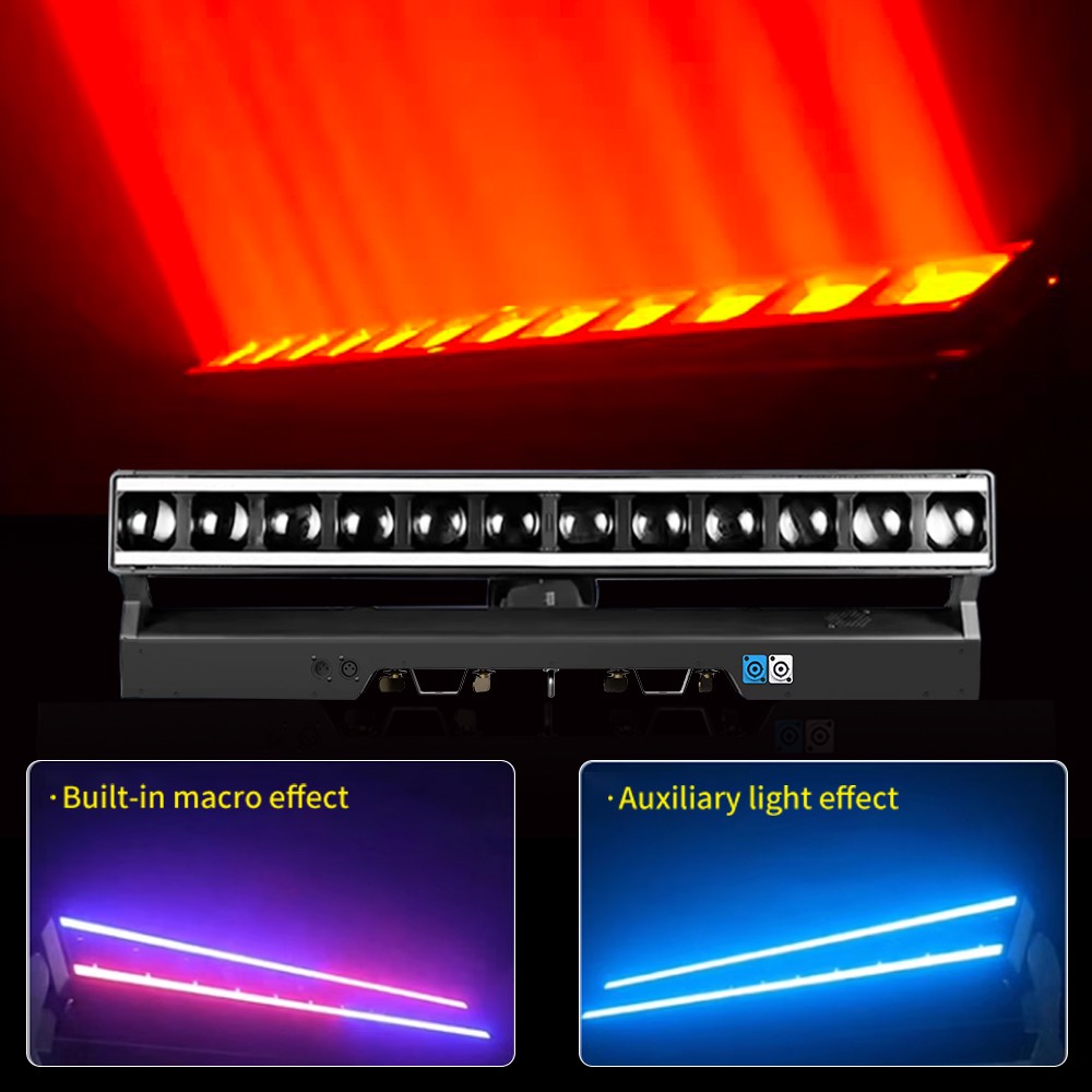 2pcs LED 12x40W Pixel Bar Beam Zoom Wash RGBW Moving Head Light DMX with Case