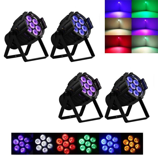 4pack 7x15W RGBWAUV 6 in 1 LED Stage Par Light MINI Par Can for DJ Party Even