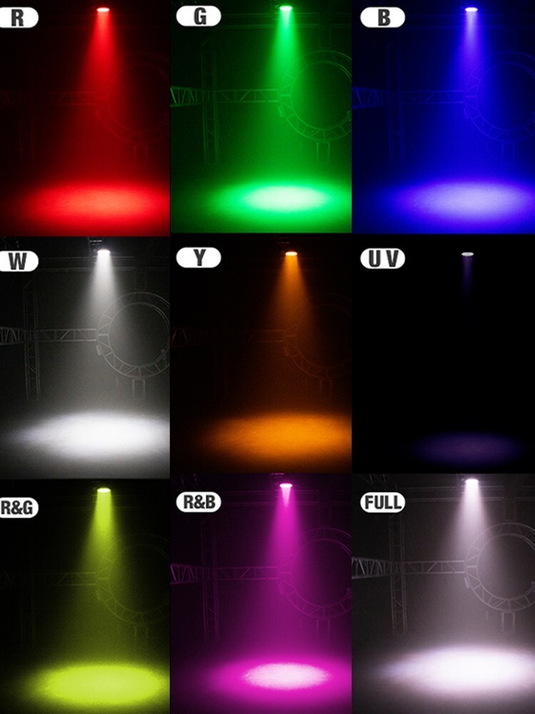 SHEHDS 6PCS LED 18x18w Aluminum RGBWA+UV Par Light Disco Party With Flightcase