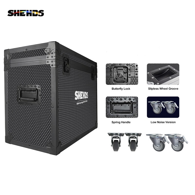 SHEHDS 6PCS LED 18x18w Aluminum RGBWA+UV Par Light Disco Party With Flightcase