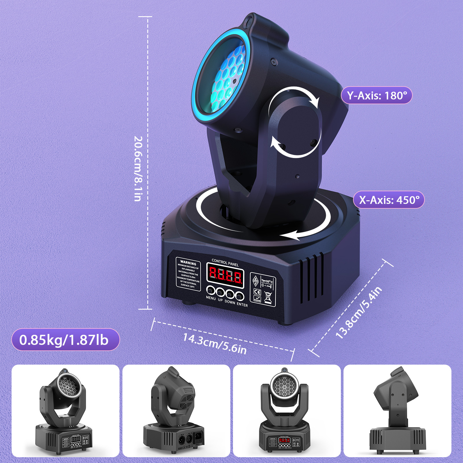 120W LED Moving Head LightBeam Multi Pattern Auto Sound Active Mode DMX Control
