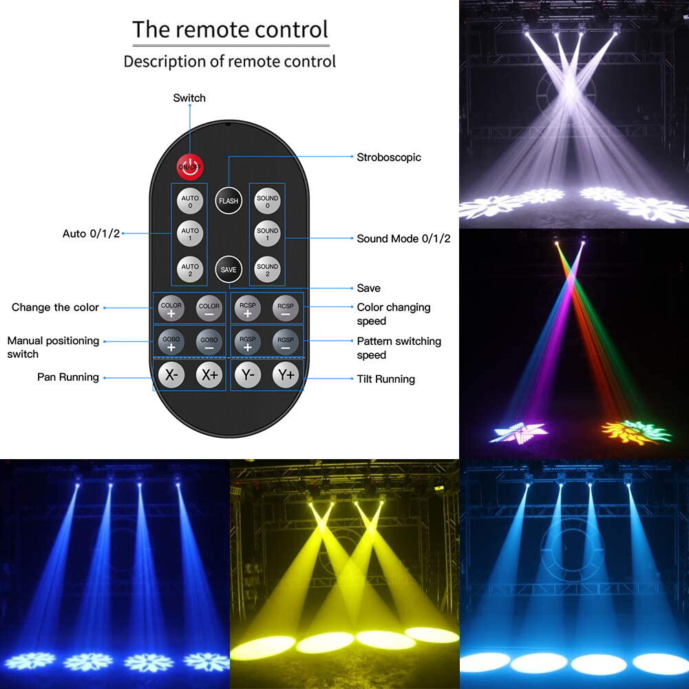 150W Moving Head Stage Light DMX RGBW Gobo LED DJ Disco Show KTV Party Lighting