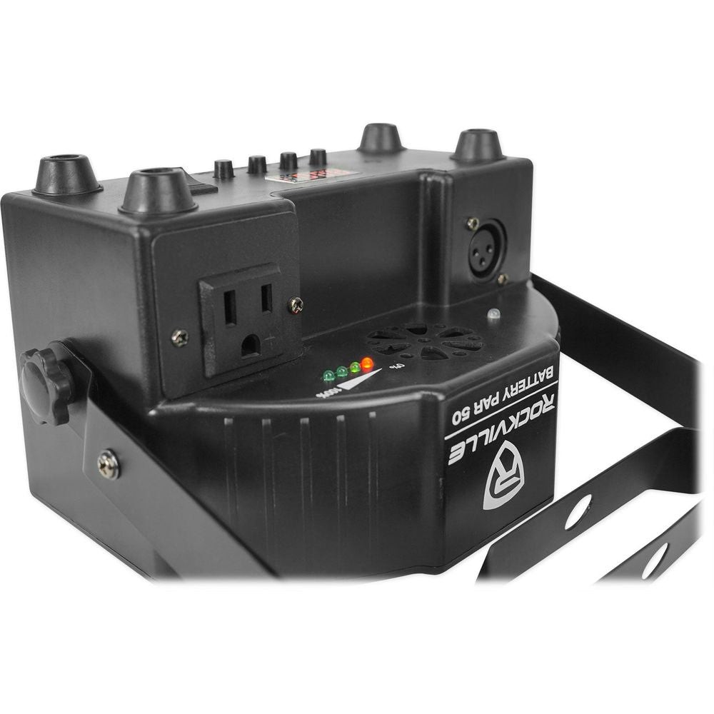 (10) Rockville BATTERY PAR 50 Rechargeable LED DMX DJ Club Wash Up-Lights+Remote