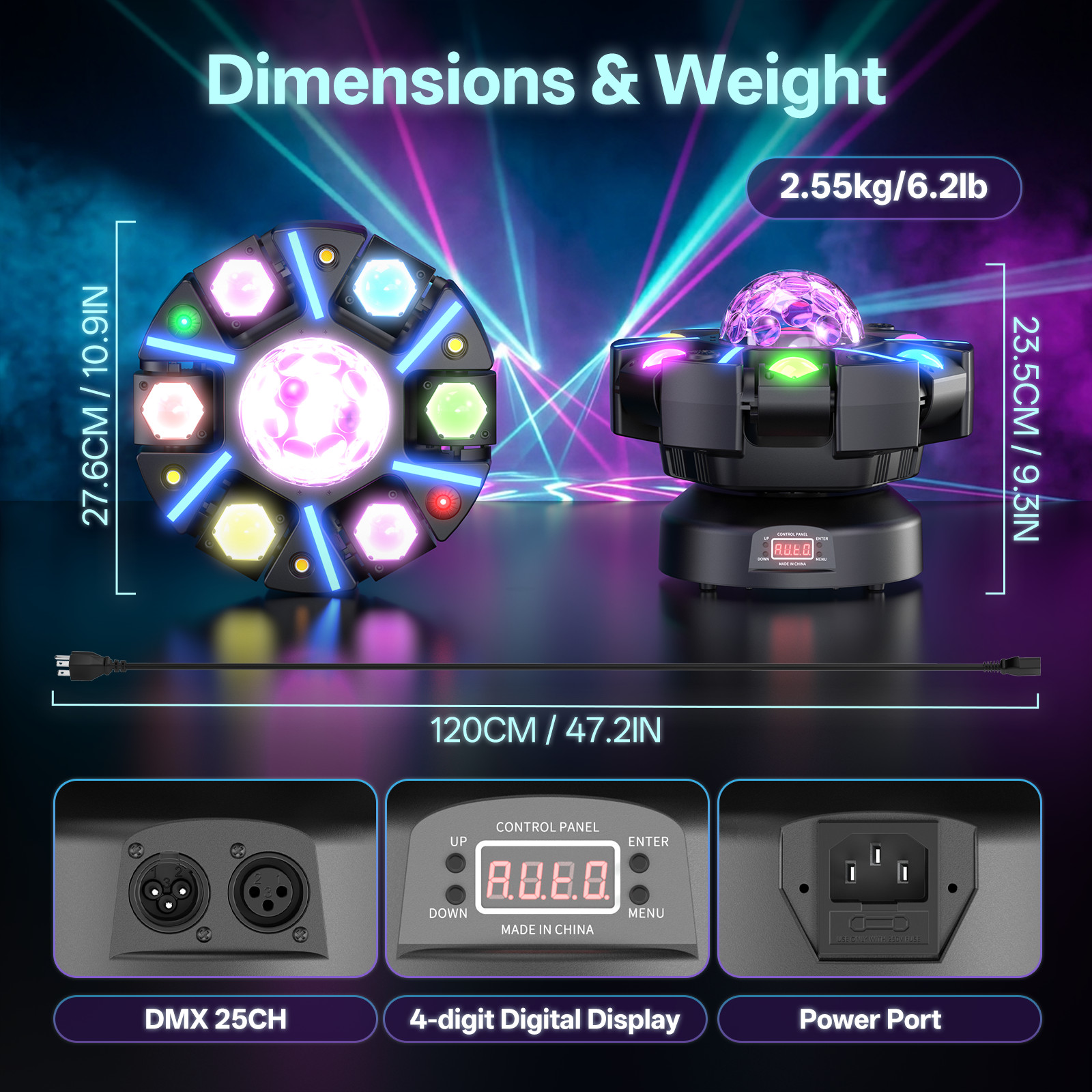 Laser Light 200W RGBW LED Moving Head Star Laser Pixel Bar Sound Active
