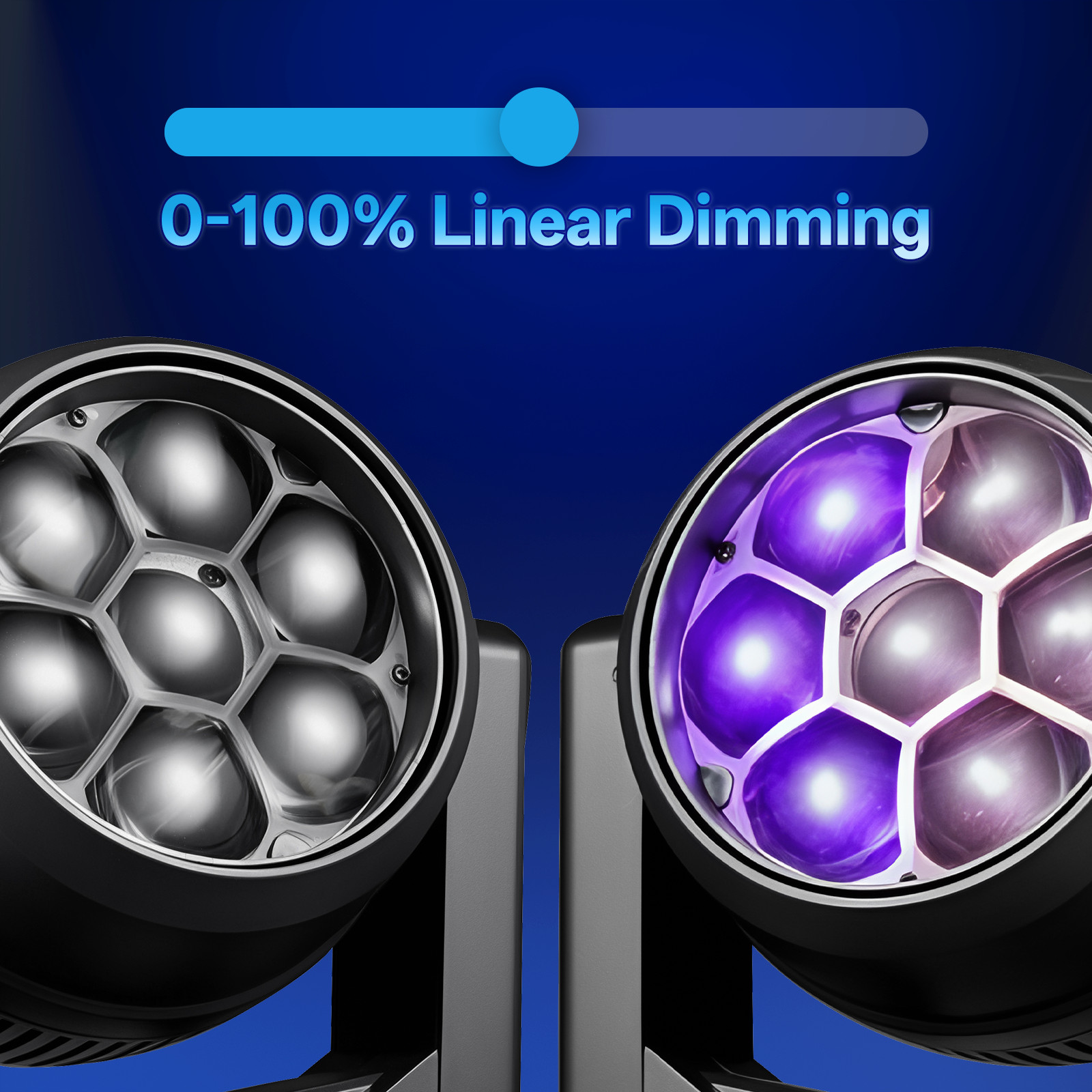 7LED 280W Moving Head Beam Stage Lighting Zoom RGBW DMX Disco Party DJ Lights