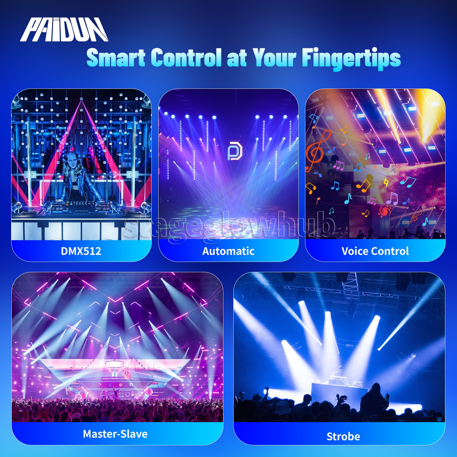 PAIDUN 380W 20R Beam Moving Head Light DMX Music Control DJ Disco Bar Event Show