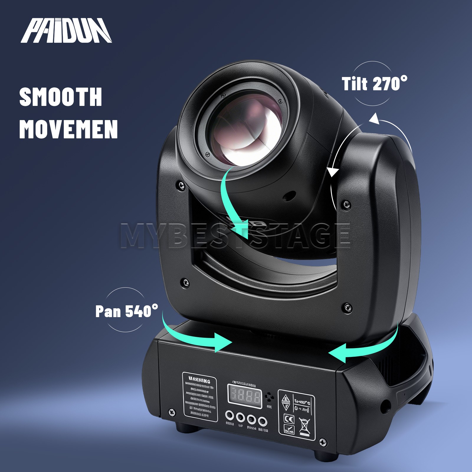 PAIDUN 150W Gobo Sharpy Beam Moving Head Stage DJ Light 18 Prism 7 Colors Strobe