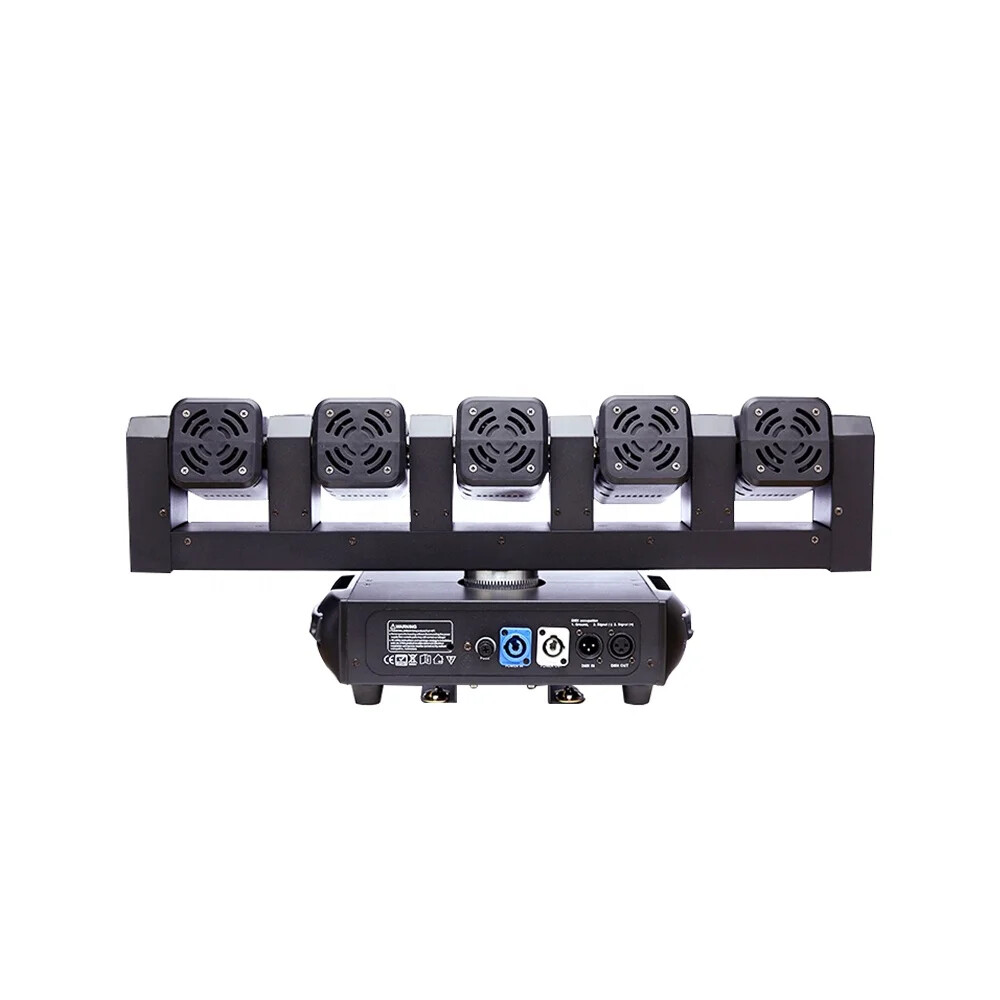 5 Heads Led Moving Lights Beam Strobe Disco DJ Club Stage Lighting 2 IN 1 5*40W