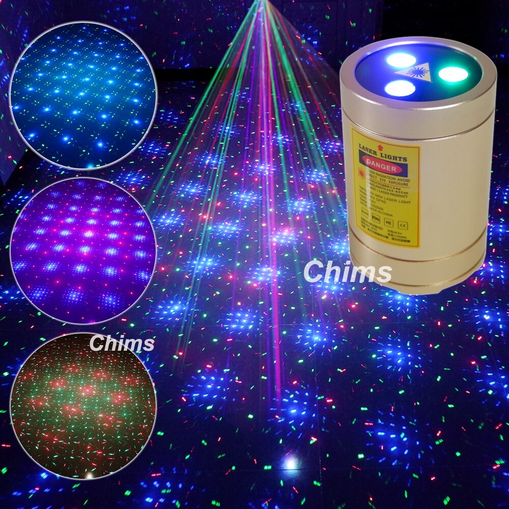 Chims Mini Laser Light Portable RGB Stars Patterns Music Party Outdoor Camping