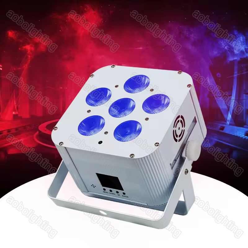 6*18W RGBWAUV 6in1 Uplights Battery Wireless DMX APP Battery Led Par Light Stage