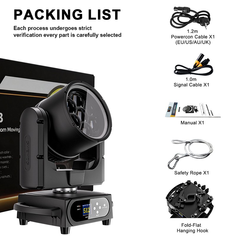 IP66 NEW 7x40W Bees Eyes Beam Wash Moving Head Light RGBW/RGBL/RGBLAC Zoom Light
