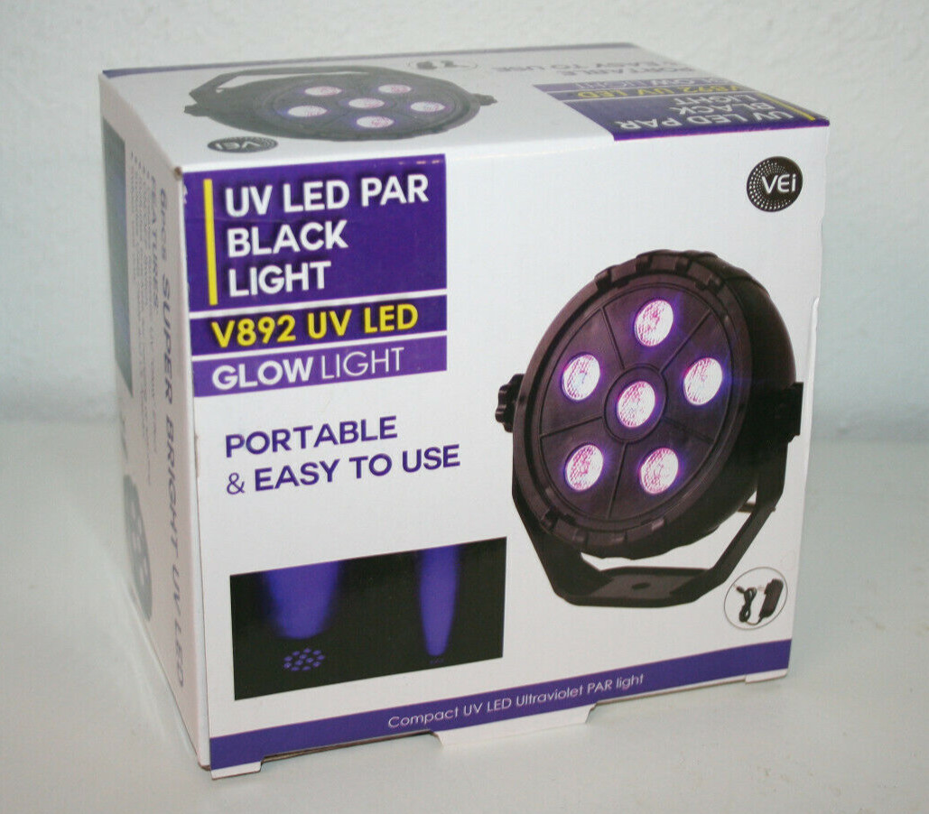 PAR UV 6 LED Black Light portable party DJ indoor USB and UL flashing glow sound
