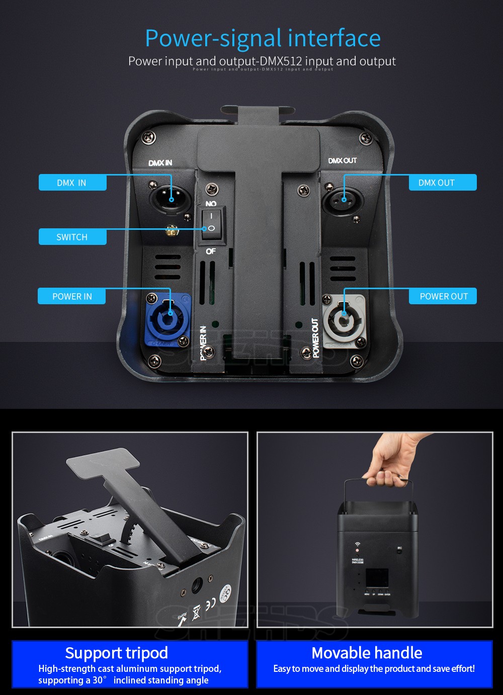 SHEHDS 8Pcs Wifi APP Smart LED Par 6x18W 6in1 RGBAW+UV Battery With Flightcase