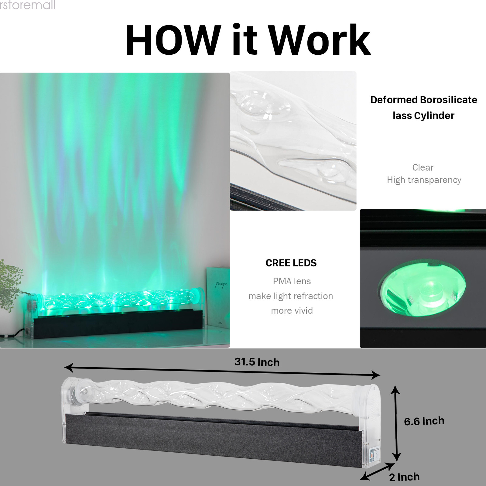 RGBW Ocean Wave Wall Washer Light Background Projector Lamp LED Floor Night Lamp