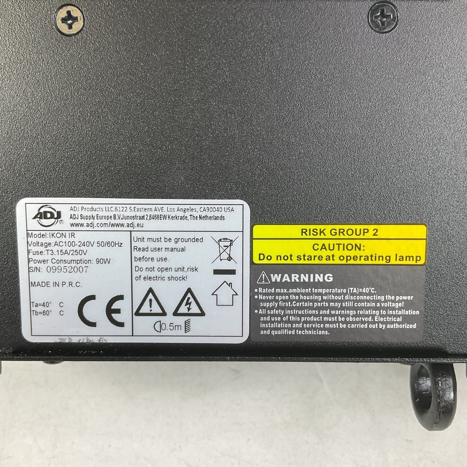ADJ Ikon IR LED Gobo Projector With 4 Metal Gobos Tested Working