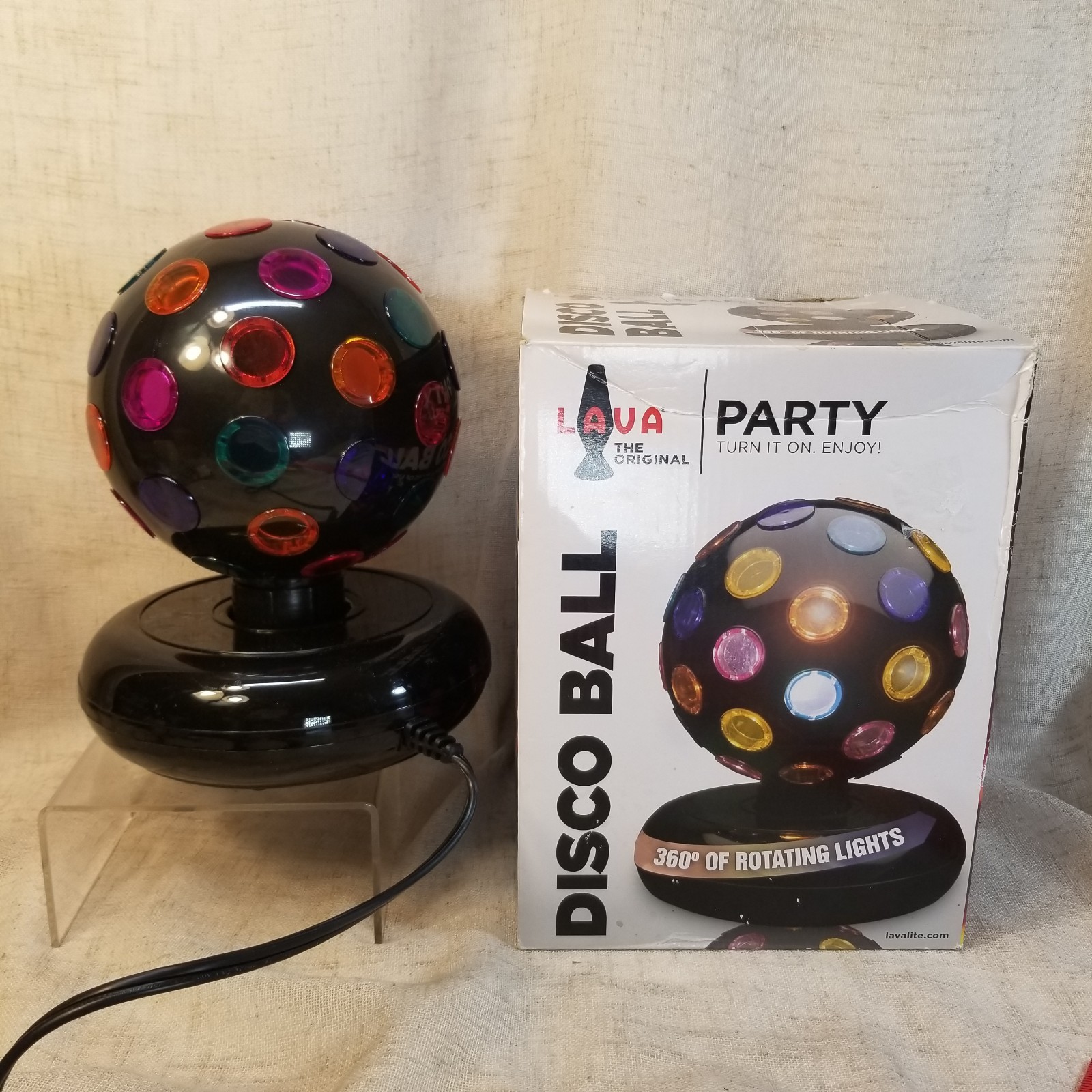 Disco Rotating Multicolor Light Ball Party Lamp Decor Tested Works