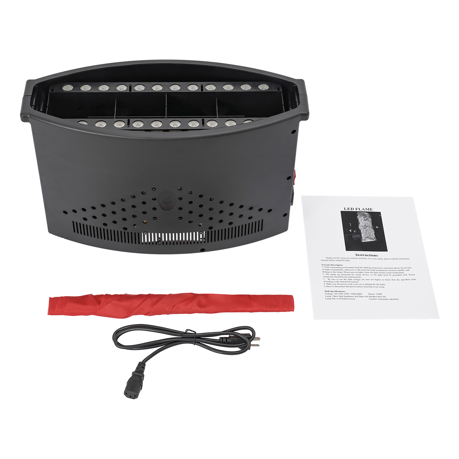 24 LED Flame Effect Lamp – 1.8m Fake Fire Light for Stage & Decor
