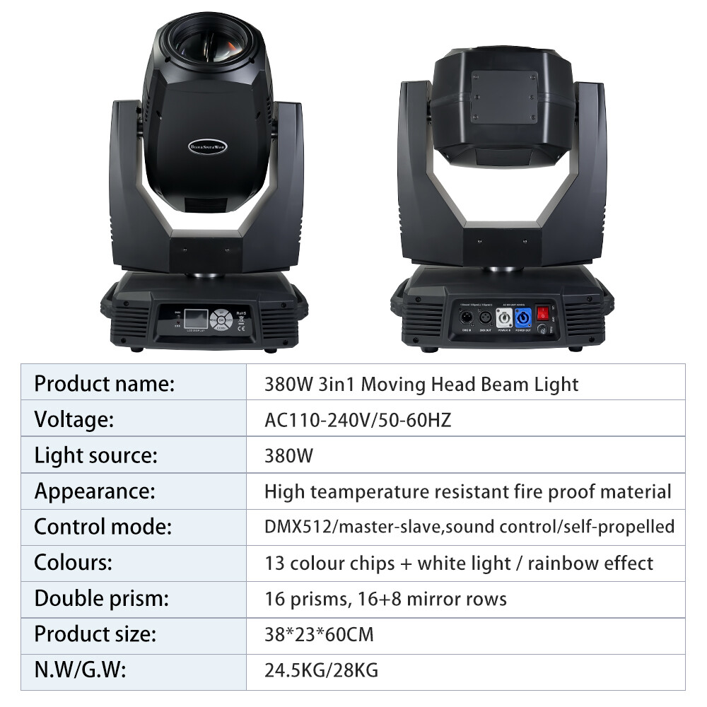 380W 20R Sharpy Beam Spot Wash 3in1 Moving Head Light for Djs Nightclub Stage