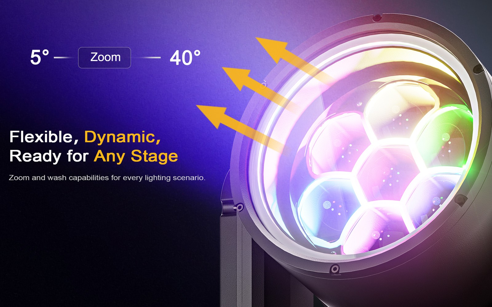 IP66 NEW 7x40W Bees Eyes Beam Wash Moving Head Light RGBW/RGBL/RGBLAC Zoom Light