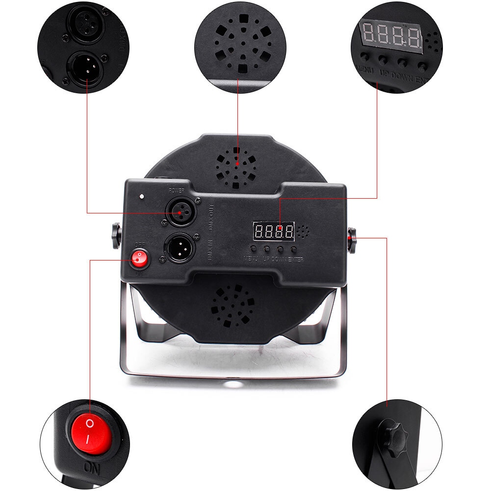 Yiflamefly 4-Pack Rechargeable Par Lights RGB Wireless 36 LED Stage Lights DJ US