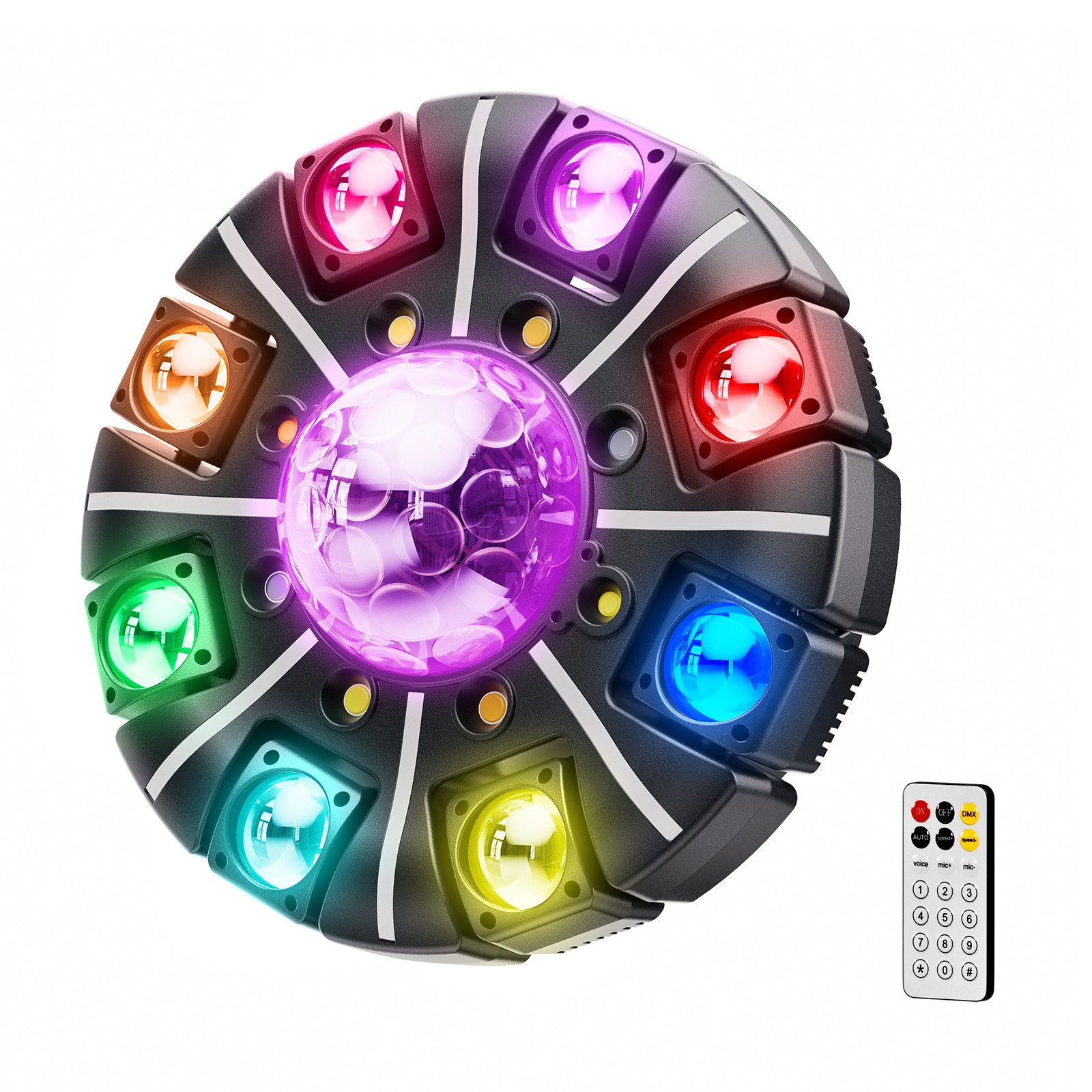 230W RGBW Moving Head DJ Light 8-Arm Beam Laser Strobe DMX Party Stage Show