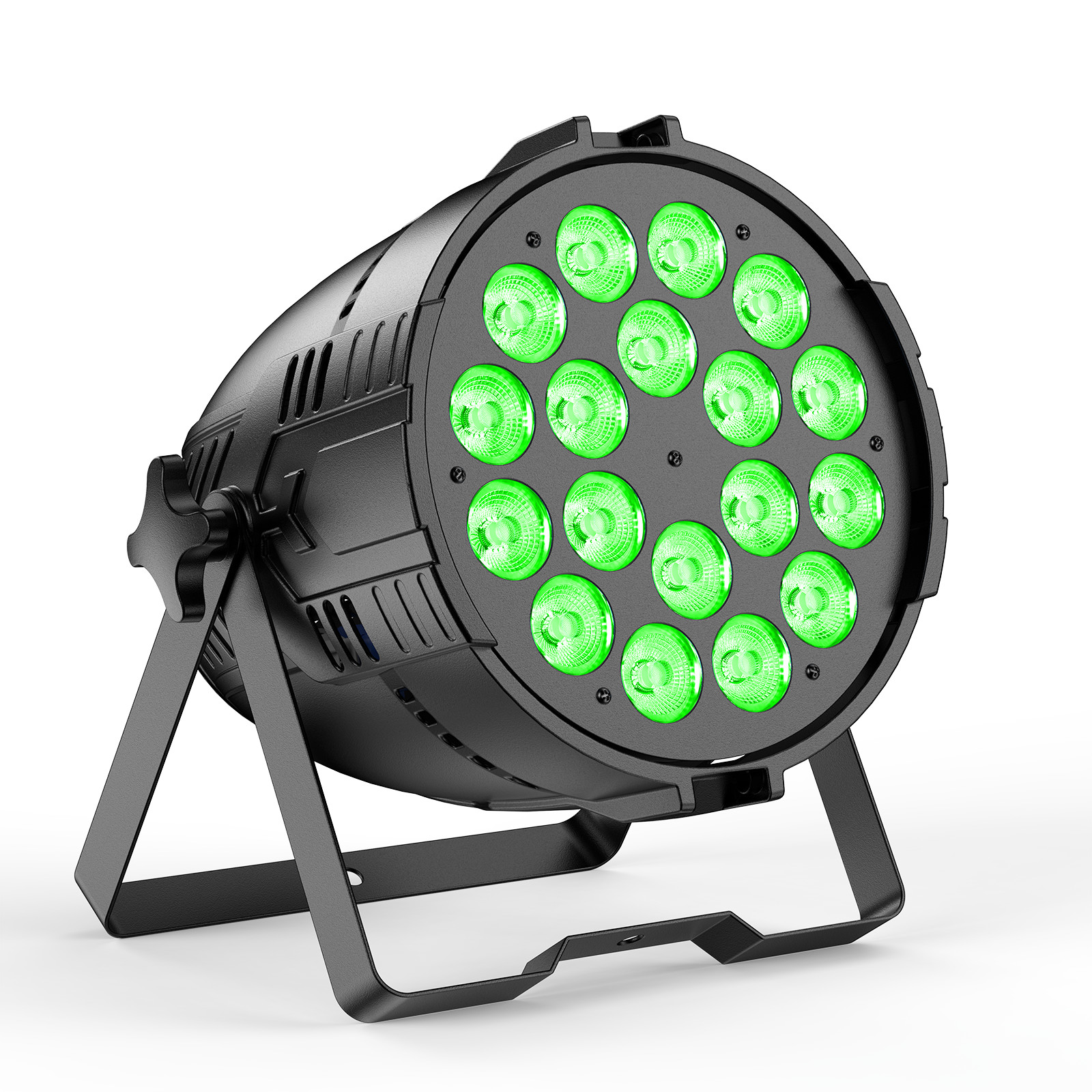 200W 18LED Lemon Green RGB Par Light Auto Sound Active Master Slave DMX Control
