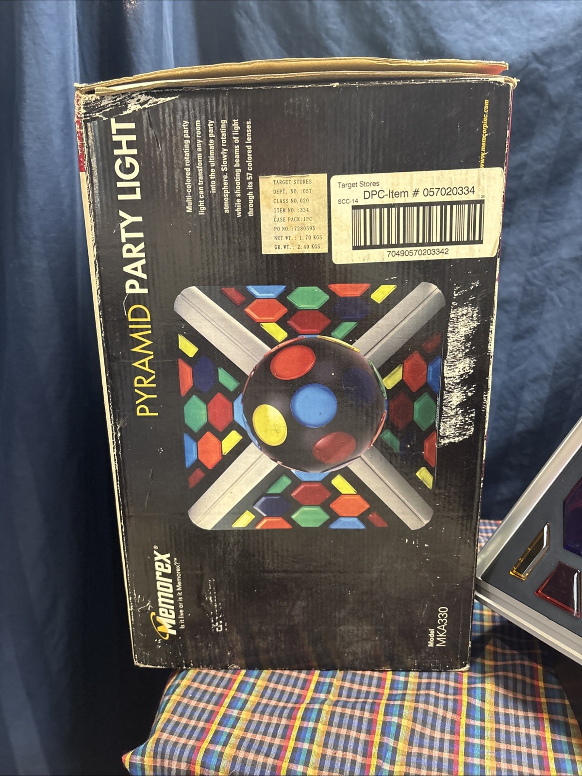 Memorex MKA330 Disco Party Light Pyramid Ball Multicolor (Read Description) E6