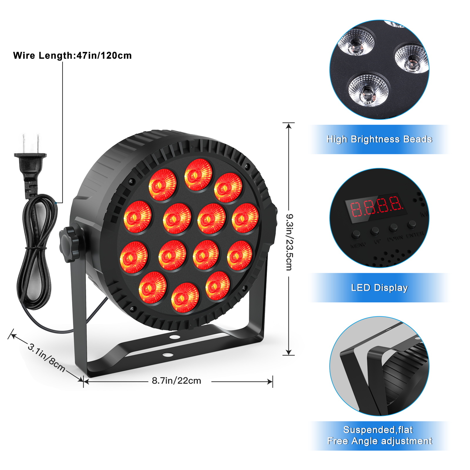 10pcs 140W 14LED PAR Lights RGBW Stage Lighting DMX Disco Party Club Light Show